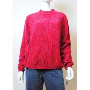  NEW ALFRED DUNNER WOMENS CREW NECK RED SWEATER L Beauty