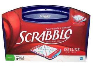 SCRABBLE DELUXE EDITION with Carrying Case Rotating Game board 2 Store 