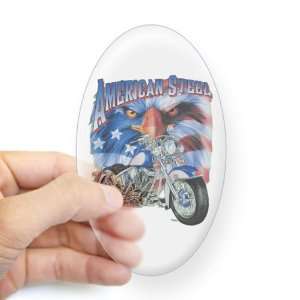  Sticker Clear (Oval) American Steel Eagle US Flag and 