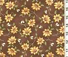 MY COUNTRY GARDEN~1/2 YD~SUNFLOWERS ​HONEY BEES ON BROWN~CLOTHWOR 