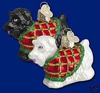 WHITE SCOTTY DOG OLD WORLD CHRISTMAS ORNAMENT 12101  