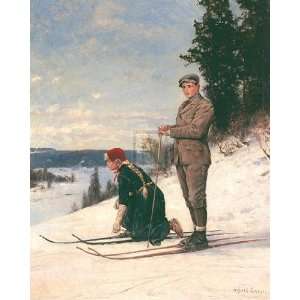  Cross Country Skiing by Carl Brenders 28x34 Sports 