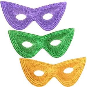  Mardi Gras Glittered Plastic Cat Eye Mask 