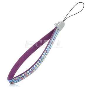  Ecell   PURPLE BLING STRAP HOLDER FOR PHONES PDA  