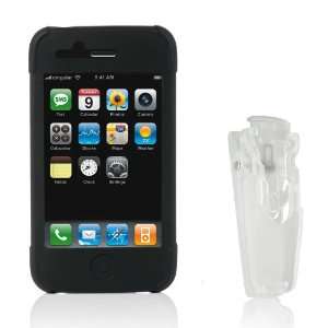  CTA Digital Skin Case Clip for iPhone 3G with Belt   Black 