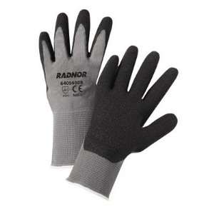 Gray Latex Palm Coated Gloves WIth 13 Gauge Seamless Nylon Knit Liner