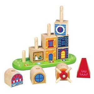  Wooden City Blocks Counting Stair Toys & Games