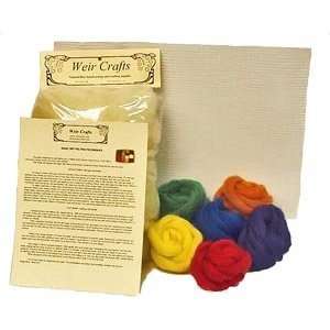  6 color Felting Starter Kit for wet felting Arts, Crafts 