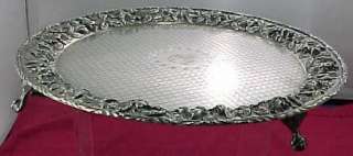  REPOUSSE Sterling Silver 12 FOOTED SALVER with CROSS HATCHING  