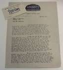 Abbott 1917 Letter to Stockholder w/ Business Card Lot