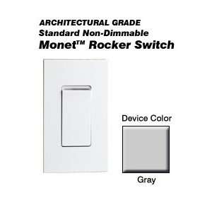  Leviton MNS20 D4G 20 Amp Monet Rocker Switch   Gray
