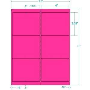  4 x 3 1/3 Fluorescent/Neon Pink Blank Labels For Use In 