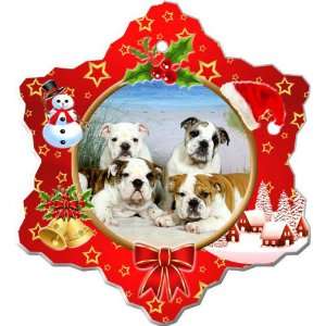  Bulldog Porcelain Holiday Ornament