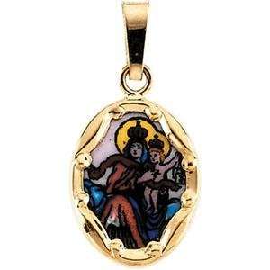  Scapular Medal in 14k Yellow Gold Jewelry