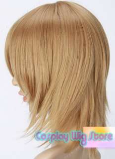 Anime Cosplay Short Golden Fashion Skin Top Hair Wig A399  