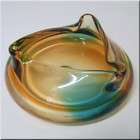 murano cze ch amber blue green cased glass bowl $ 34 88 10 % off gbp 