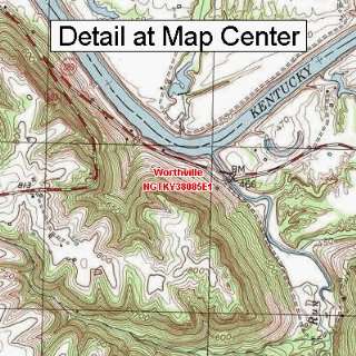   Topographic Quadrangle Map   Worthville, Kentucky (Folded/Waterproof