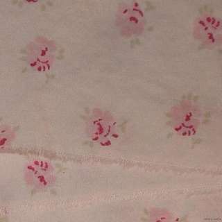 c119 Rachel Ashwell fabric muslin Believe rubber stamped pink floral 