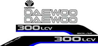 Daewoo 300LCV Excavator Decal Set  