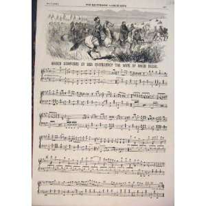  1854 March Music Score Sheet Omer Pacha Old Print