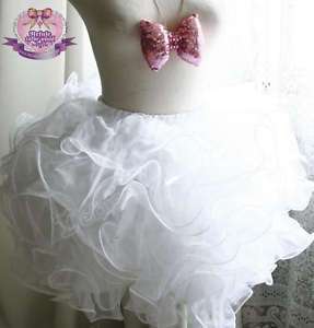 Dramatic PUFFY Punk Angel Fairy Lolita Tutu Skirt WHITE  