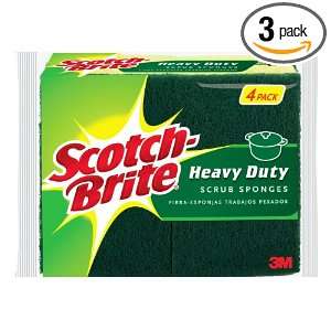  Scotch brite Heavy Duty Scrub Sponge 424 T 12, 4 Count 