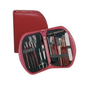  6190RD    Womens cosmetics kit   Simulated Leather 