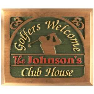  Sandblasted Golf Clubhouse Plaque Personalized Sports 