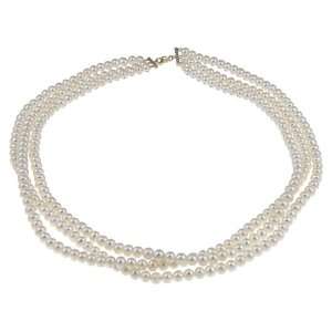  DaVonna Freshwater Pearl 16 inch Triple strand Necklace (4 