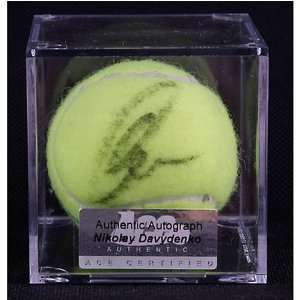  Nikolay Davydenko Autographed Tennis Ball in Jewel Cube 