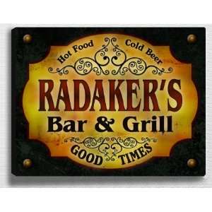  Radakers Bar & Grill 14 x 11 Collectible Stretched 