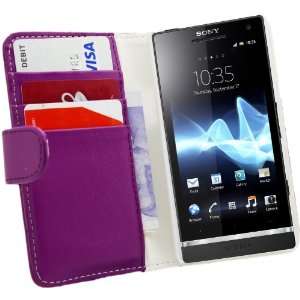  Xperia S   Purple Executive Specially Designed Leather Book Wallet 