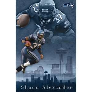  SHAUN ALEXANDER POSTER SEAHAWKS NFL 2000 AUTO RC 3248 