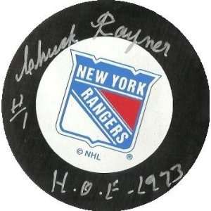  Chuck Rayner autographed Hockey Puck (New York Rangers 