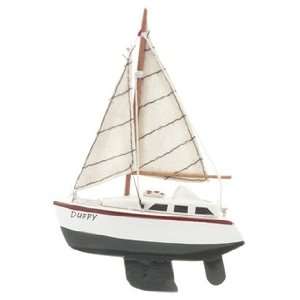  Personalized Wooden Sailboat with Green Hull Christmas 