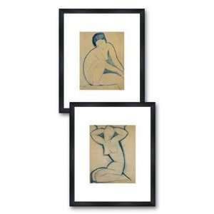  Caryatid, Framed Set by Amedeo Modigliani, 18x22