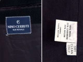 Nino Cerruti Rue Royale Black WOOL + CASHMERE Topcoat Dress Over Coat 