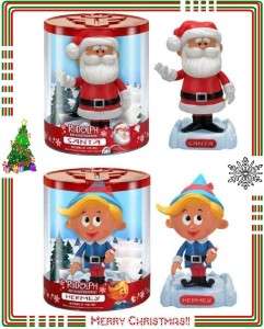   Bobble head  Rudolph the Red nosed Reindeer  Santa & Hermey   