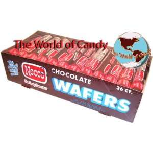 NECCO WAFERS 36/ROLLS CHOCOLATE Grocery & Gourmet Food