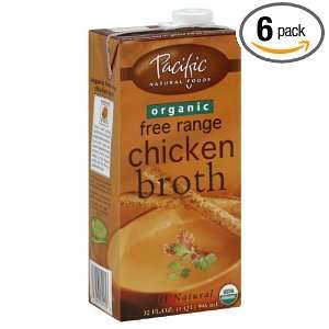 Pacific Organic Free Range Chicken Broth, Gluten Free, 32 ounces (Pack 