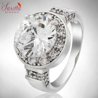 SALE Gift Round Cut White Fine Clear Topaz Ladies Ring Fashion 