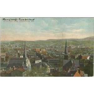  Reprint Cumberland, Maryland, ca. 1915  birds eye view 