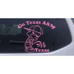 Pink 18in X 15.4in    Go Texas AandM Pee On Texas Car Window Wall 