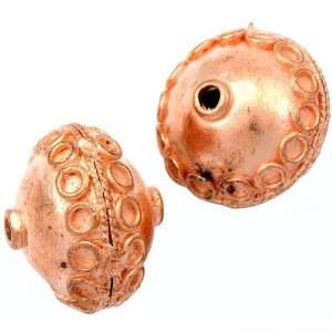  Fluted Bali Saucer Beads Copper Plated 17.5mm Approx 2 