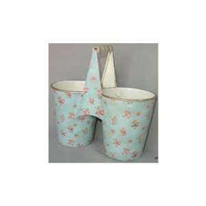  Petite Blue Floral Double Pot