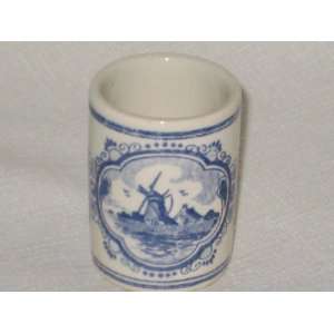  Delft Holland Hand Painted Porcelain Windmill Scene Tooth 