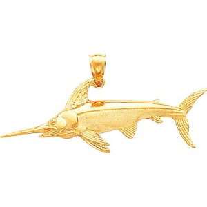  14K Gold Swordfish Charm Jewelry