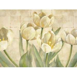  White Tulips On Ivory   Poster by Lauren Mckee (31.5 x 23 