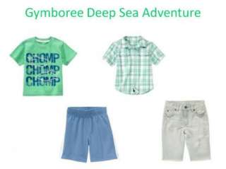 NWT GYMBOREE BOYS Deep Sea Adventure shirt plaid top jean shorts 2T 3 