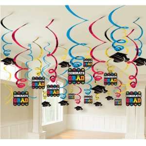 Cool Grad 24in Hanging Swirl Decoration 15ct  Toys & Games
